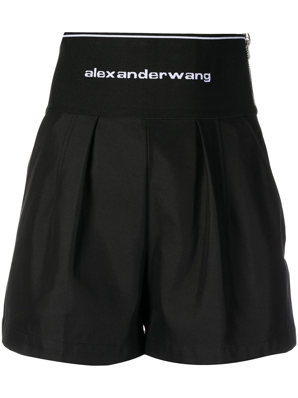 Alexander Wang logo裤腰狩猎风短裤 - 黑色