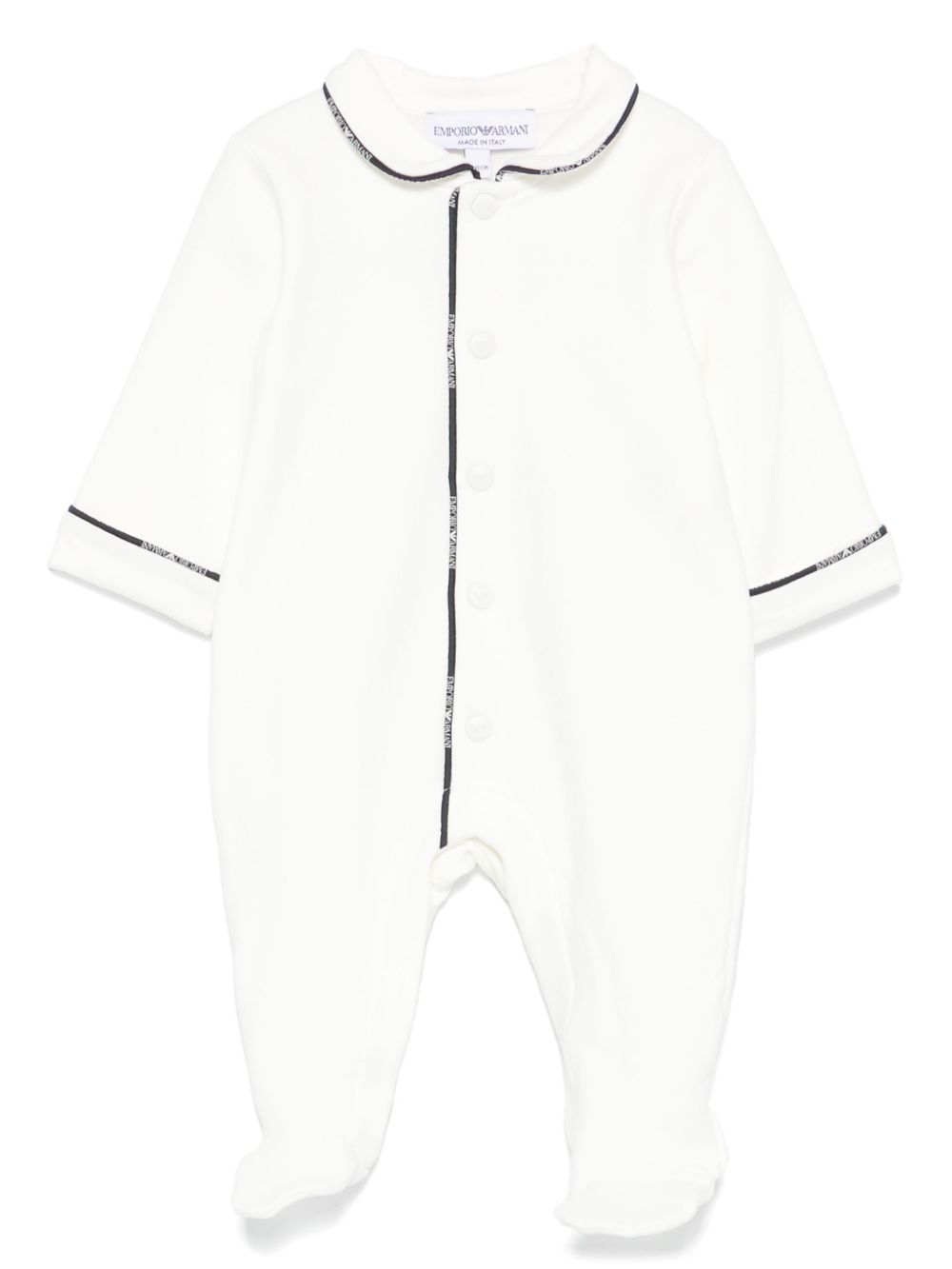 Emporio Armani Kids 滚边睡衣套装 - 白色