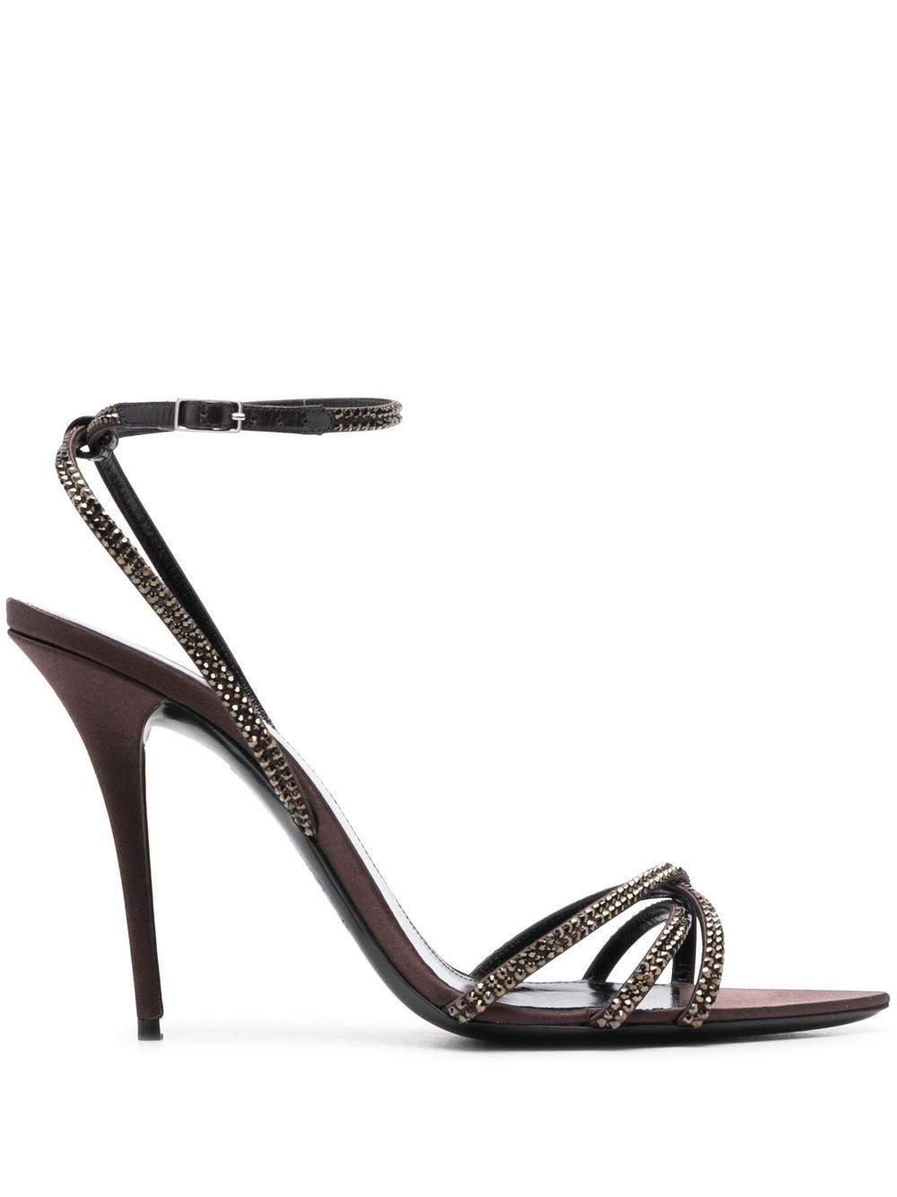 Saint Laurent Ava 高跟缀饰凉鞋 - 褐色