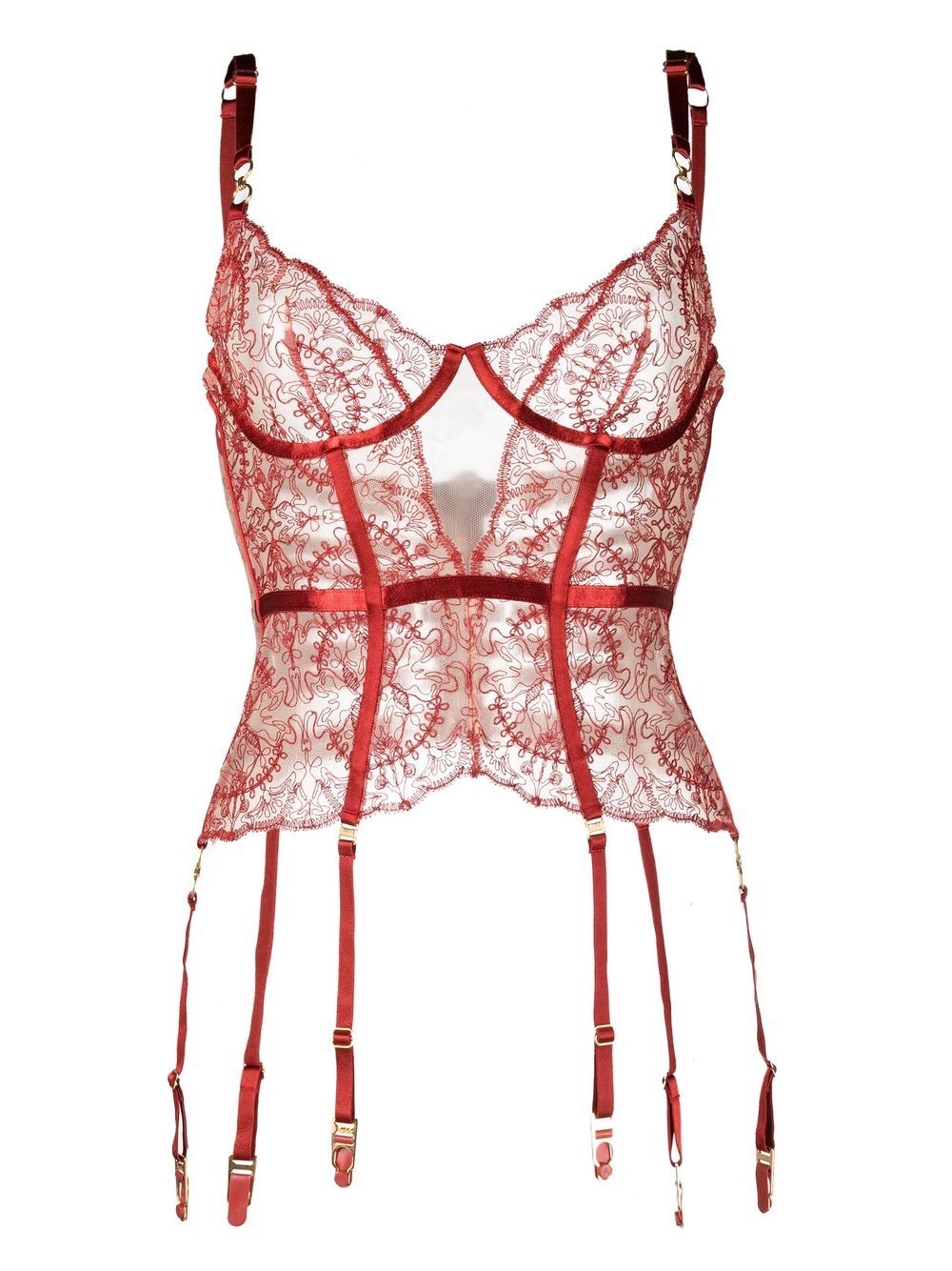 Bordelle Cymatic Basque 紧胸衣式文胸 - 红色