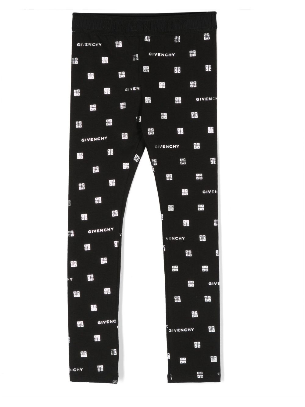Givenchy Kids 4G 印花高腰打底裤 - 黑色