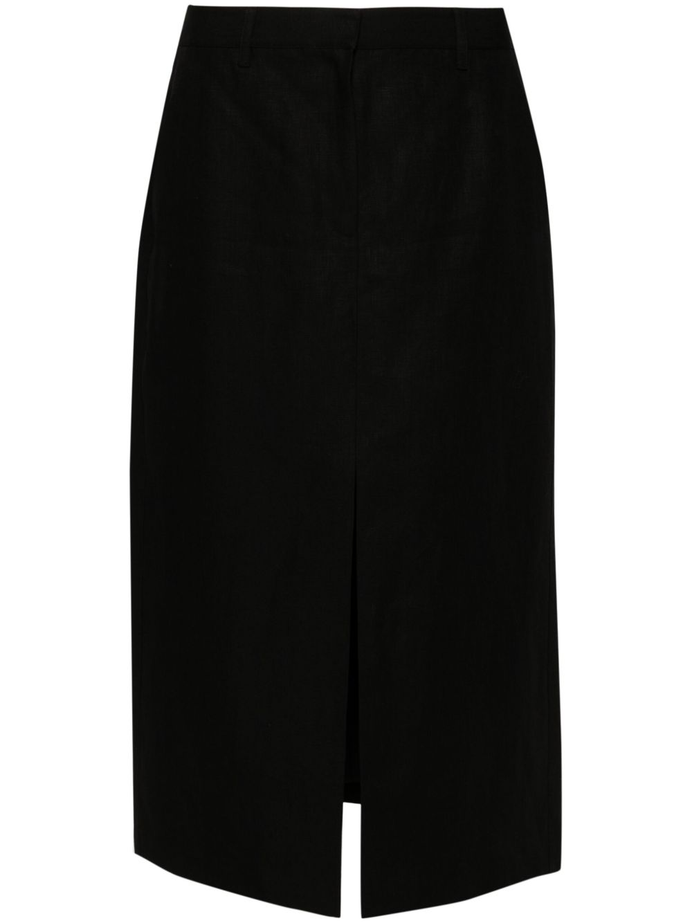 Theory Trouser 亚麻中长半身裙 - 黑色