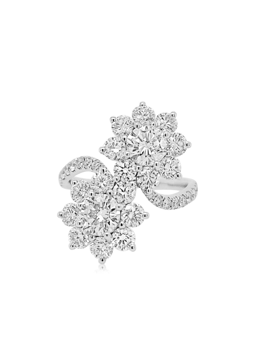 HYT Jewelry 花卉造型高级戒指 - 银色