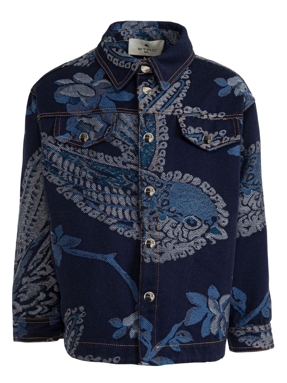 ETRO KIDS 提花牛仔衬衫式夹克 - 蓝色
