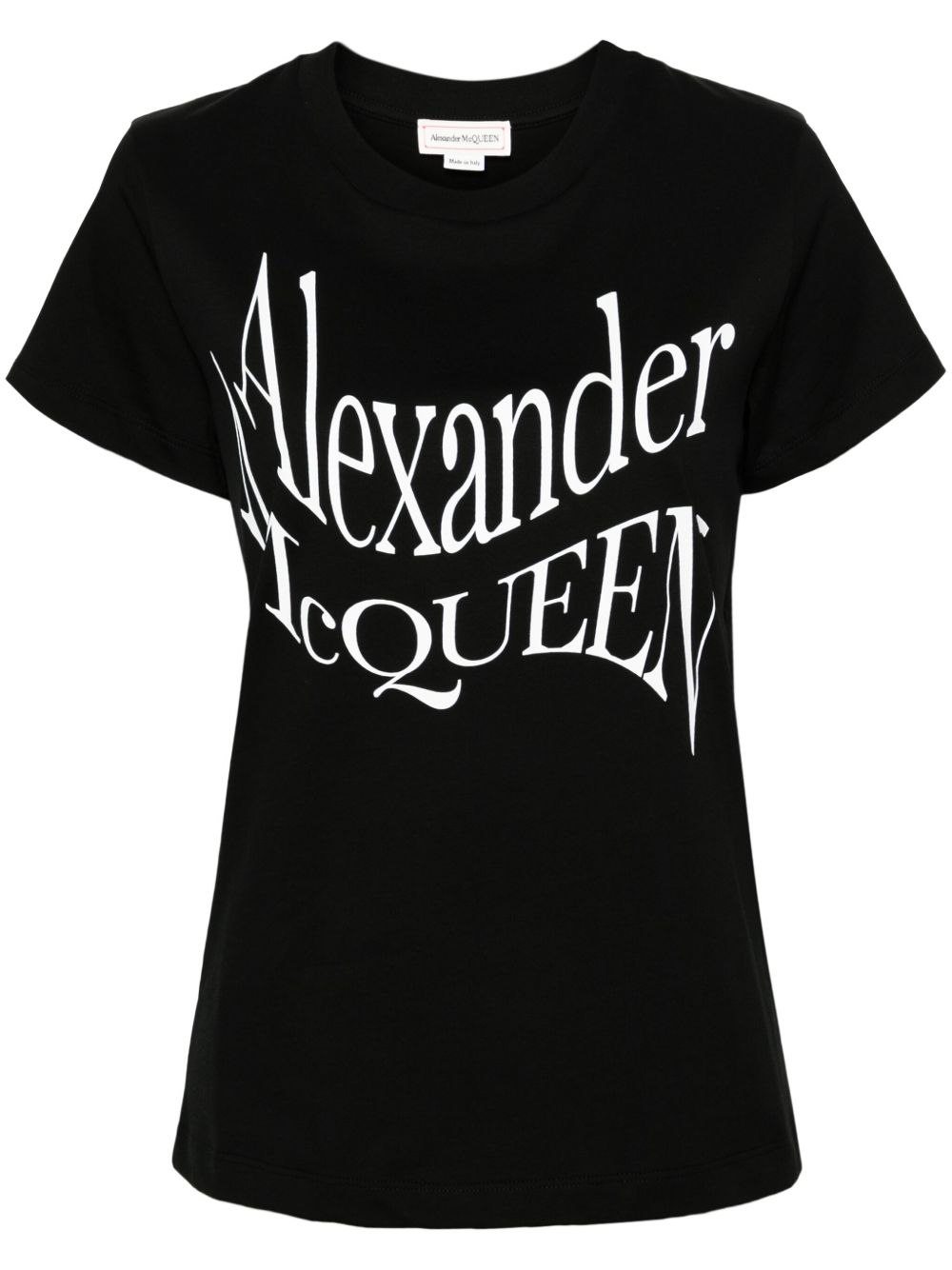 Alexander McQueen logo印花棉T恤 - 黑色