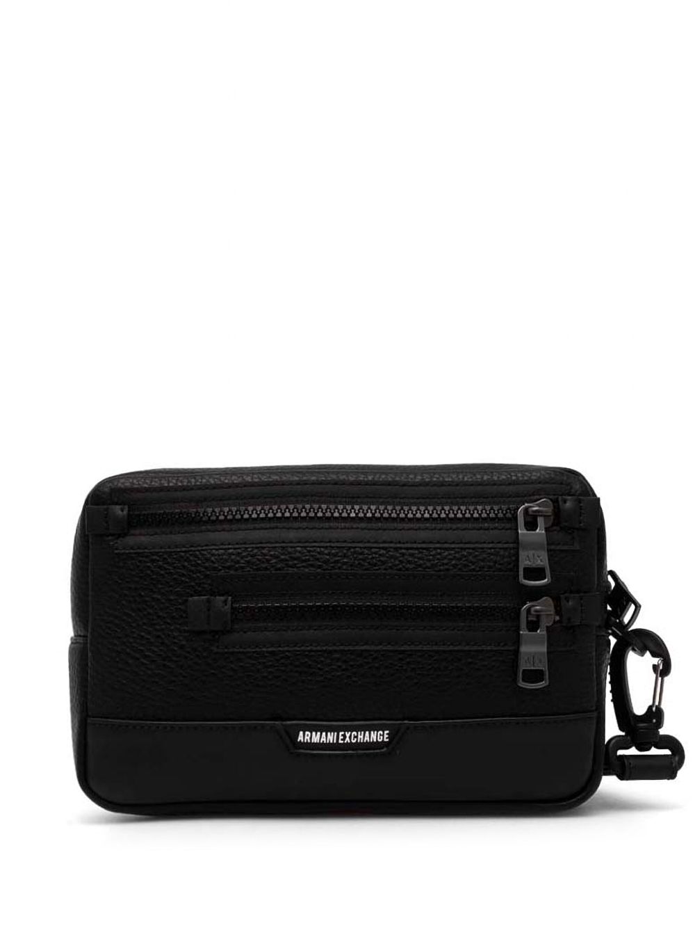 Armani Exchange logo斜挎包 - 黑色