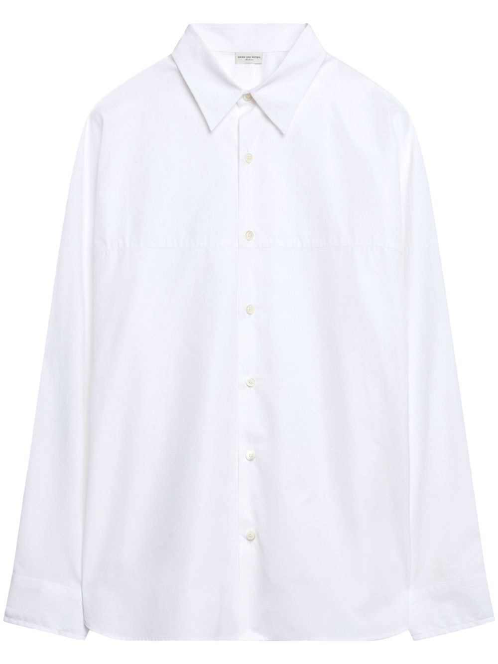 DRIES VAN NOTEN 直领府绸衬衫 - 白色