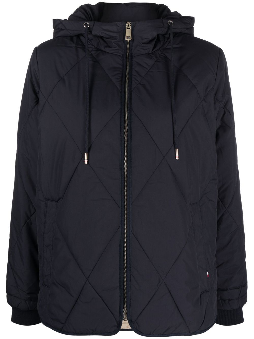 Tommy Hilfiger 抽绳连帽填充夹克 - 蓝色