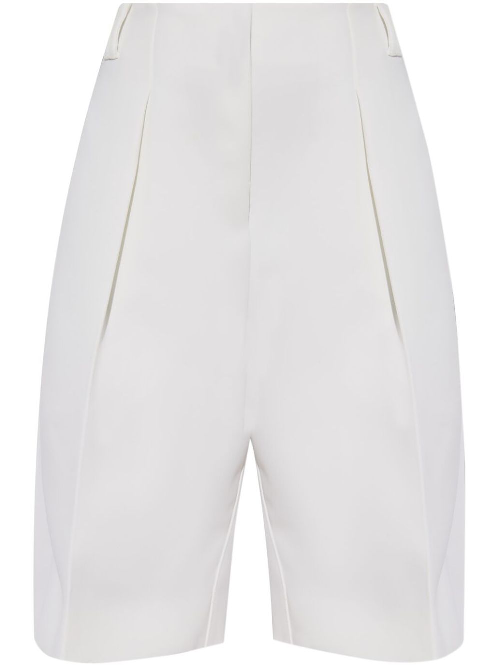Jacquemus 高腰褶饰西装短裤 - 白色