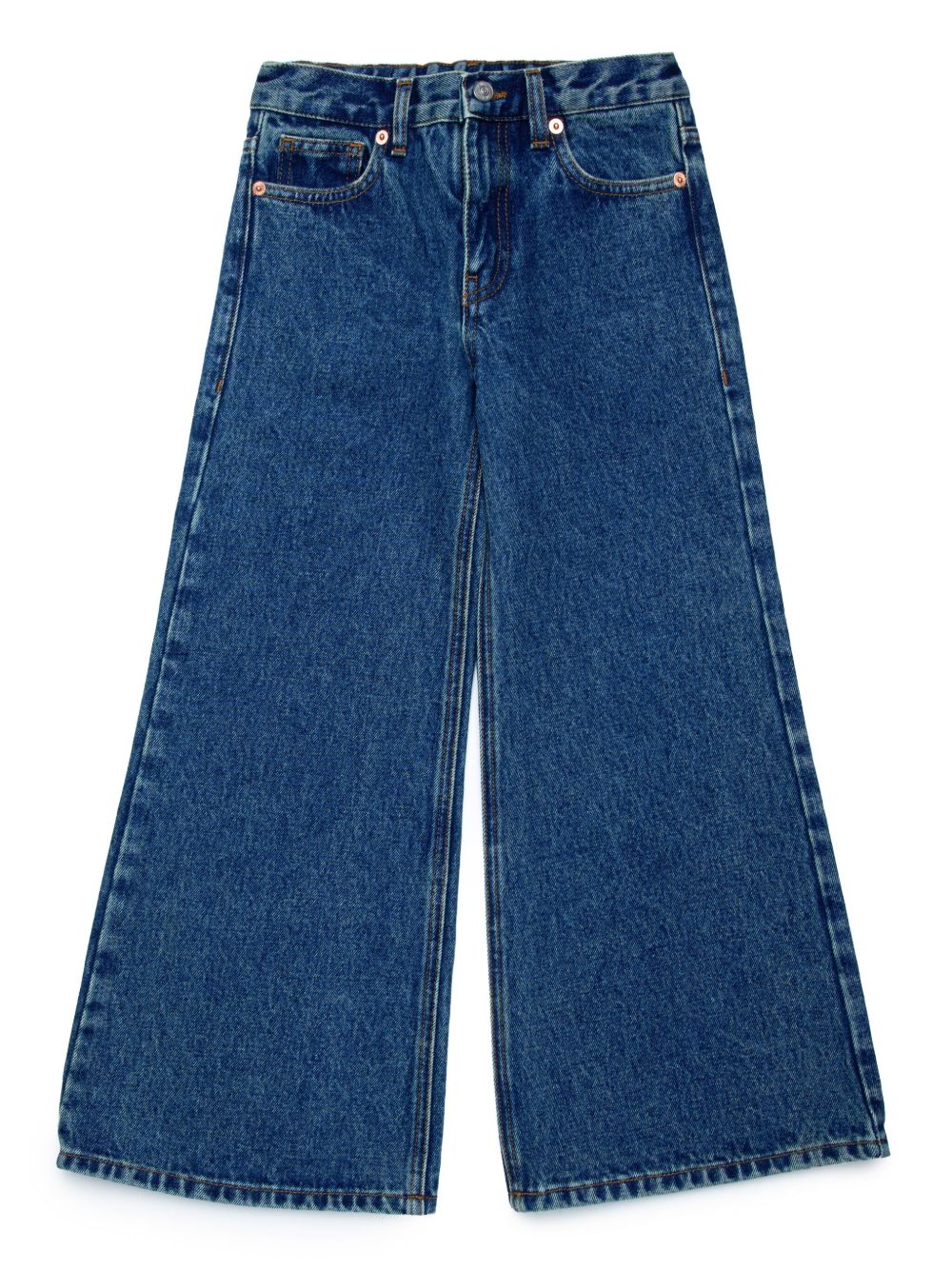 MM6 Maison Margiela Kids 棉阔腿牛仔裤 - 蓝色
