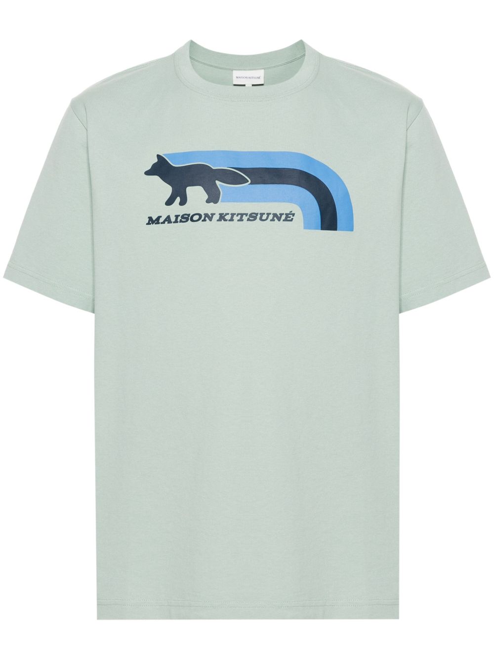 Maison Kitsuné logo贴花棉T恤 - 绿色