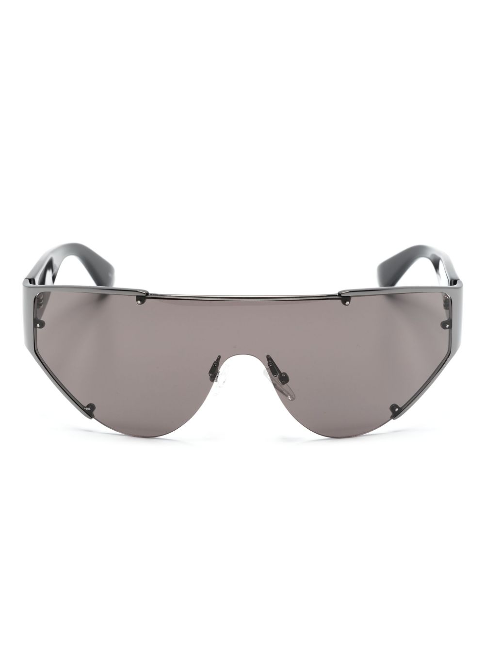 Alexander McQueen Eyewear AMQ 防滑盾形太阳眼镜 - 黑色