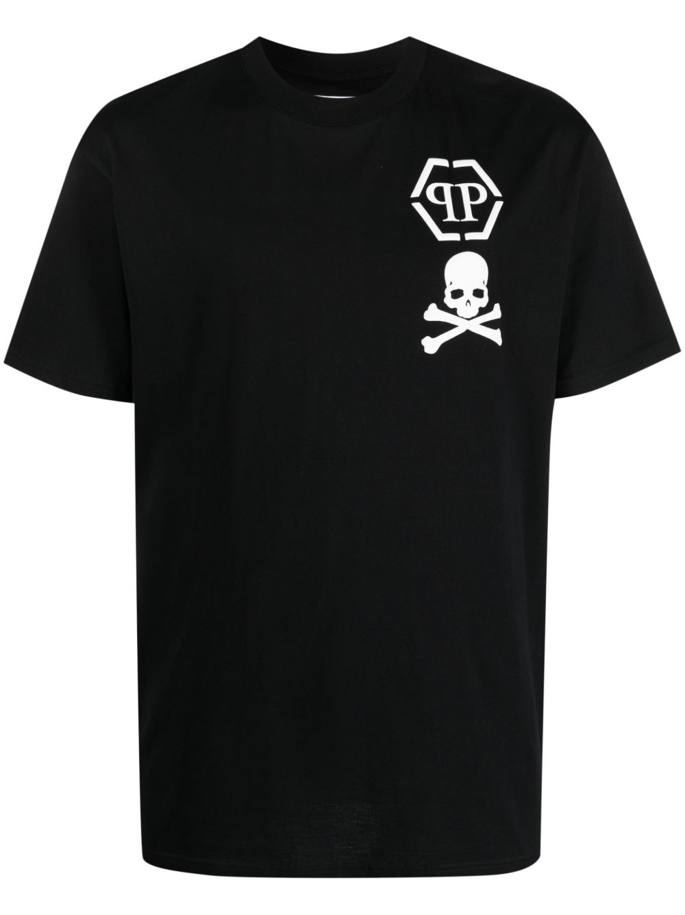 Philipp Plein logo印花短袖T恤 - 黑色