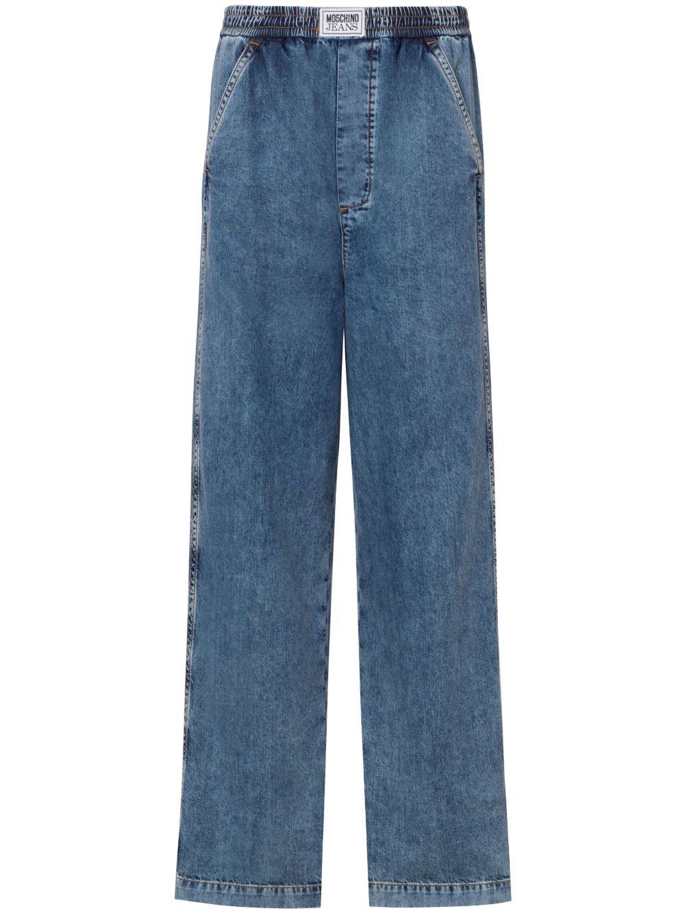 MOSCHINO JEANS 高腰阔腿牛仔裤 - 蓝色