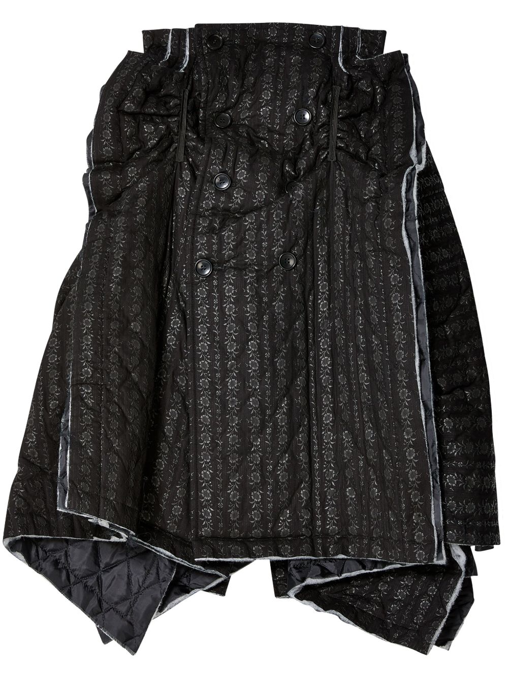 Comme des Garçons TAO 金属感印花不对称半身裙 - 黑色