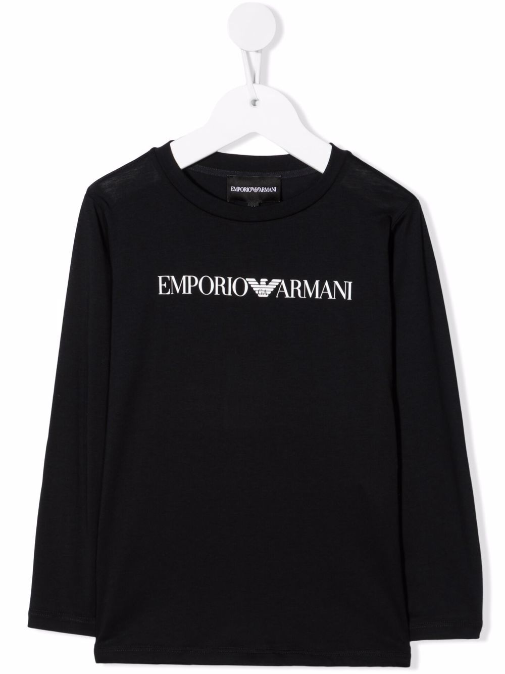 Emporio Armani Kids logo长袖上衣 - 蓝色