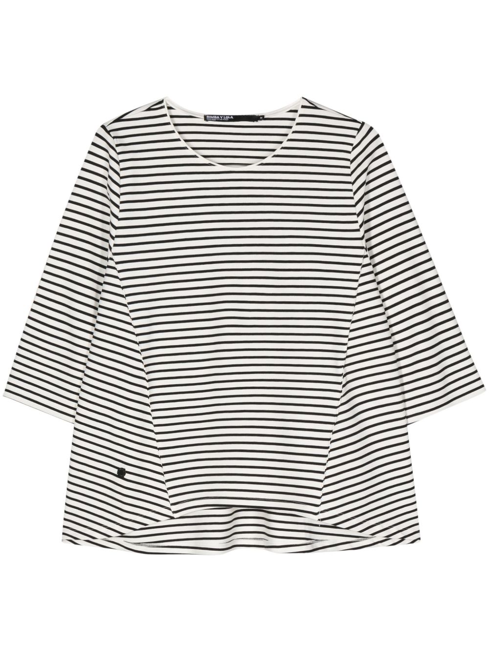 Bimba y Lola logo标牌条纹T恤 - 黑色