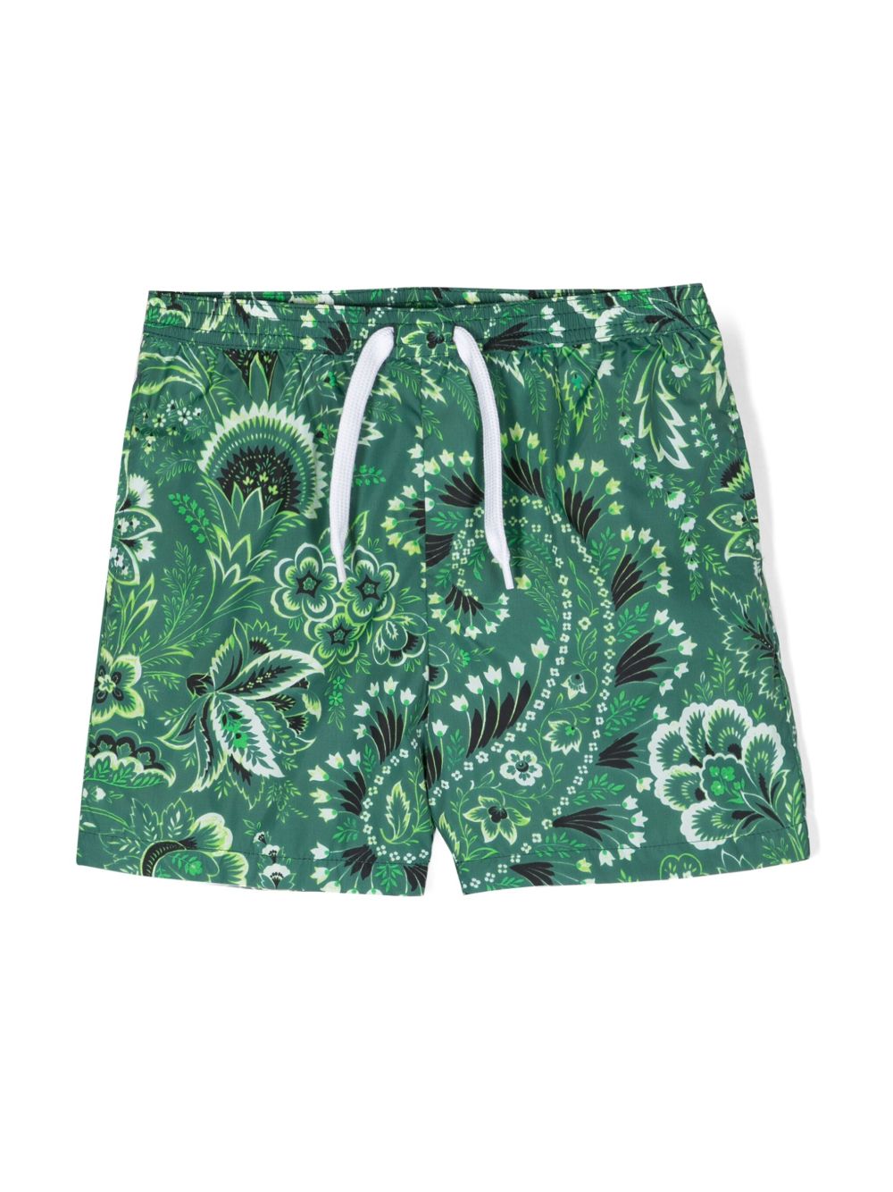 ETRO KIDS 佩斯理印花泳裤 - 绿色