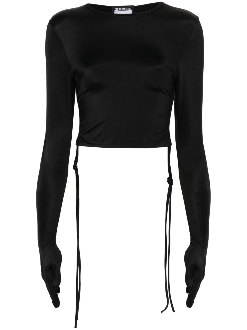 VETEMENTS 长袖短款T恤 - 黑色
