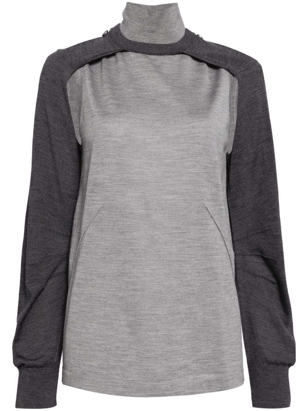 Helmut Lang Apex 坎肩高领毛衣 - 灰色
