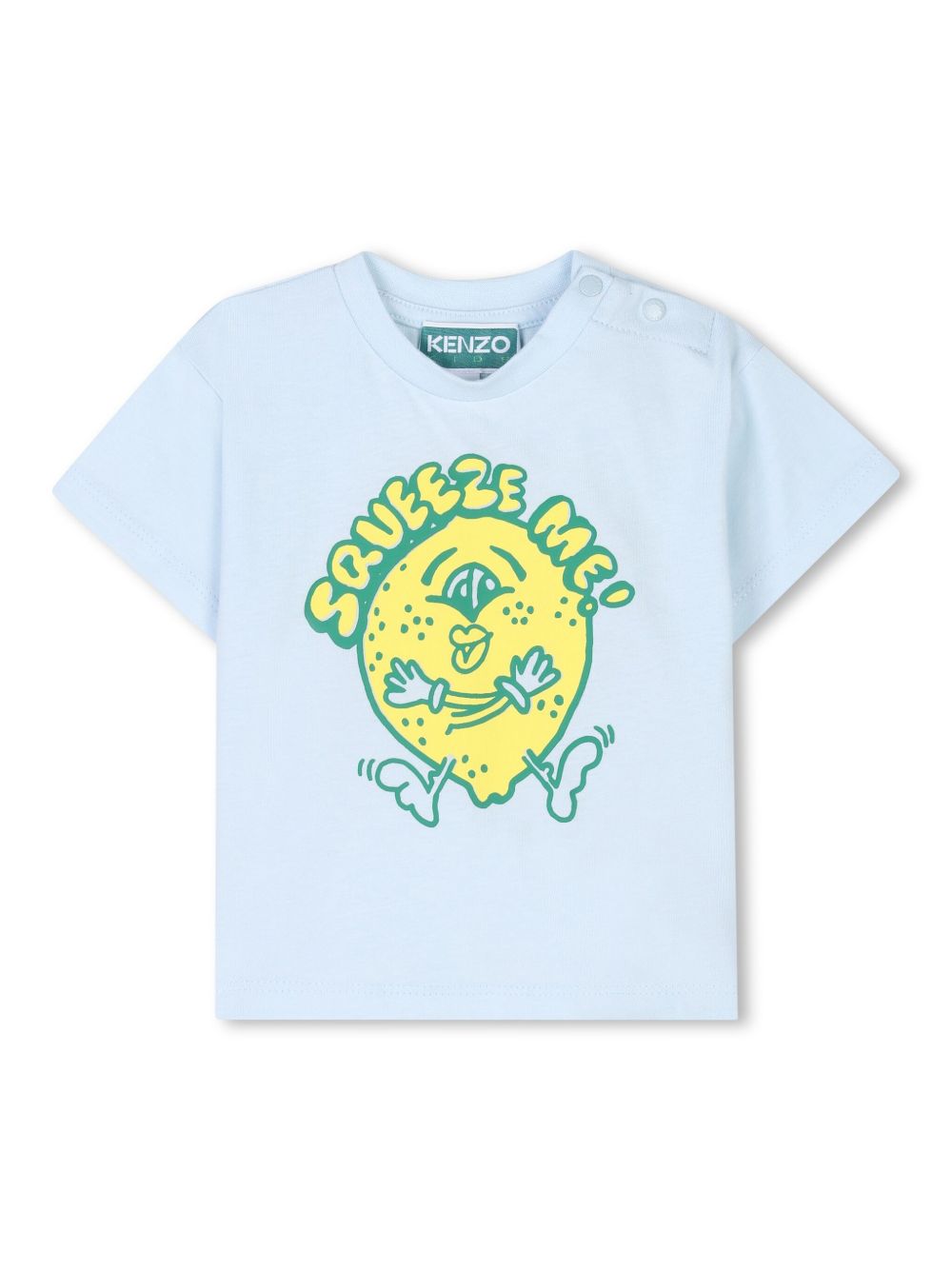 Kenzo Kids 图案印花T恤 - 蓝色