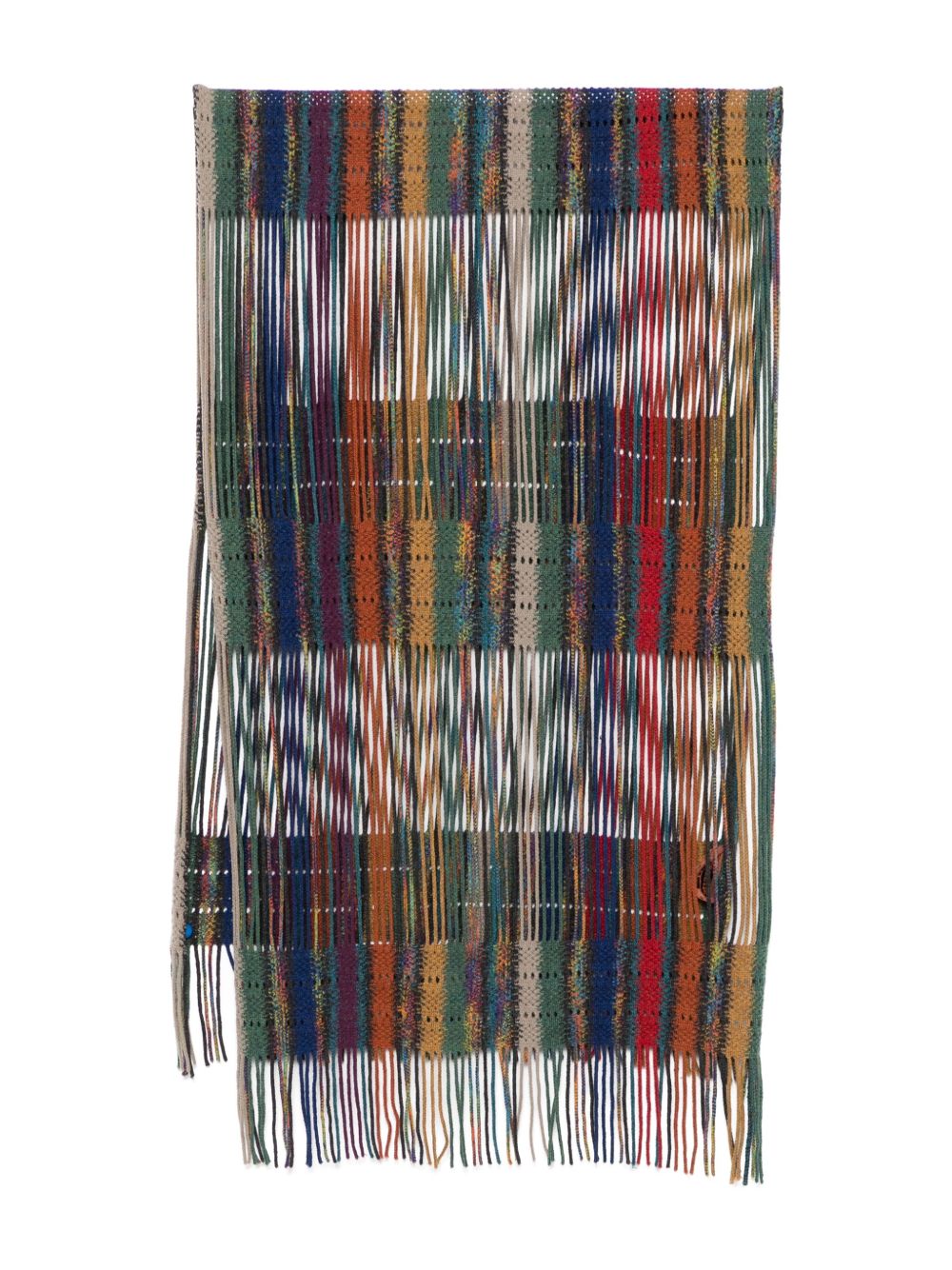 Missoni Pre-Owned 漏针针织围巾（1980年代典藏款） - 绿色