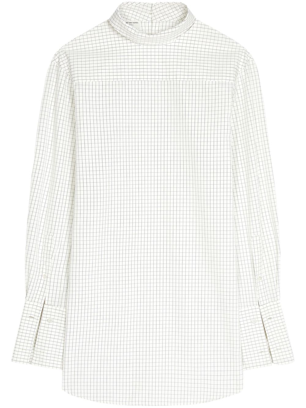 DRIES VAN NOTEN 格纹棉衬衫 - 白色