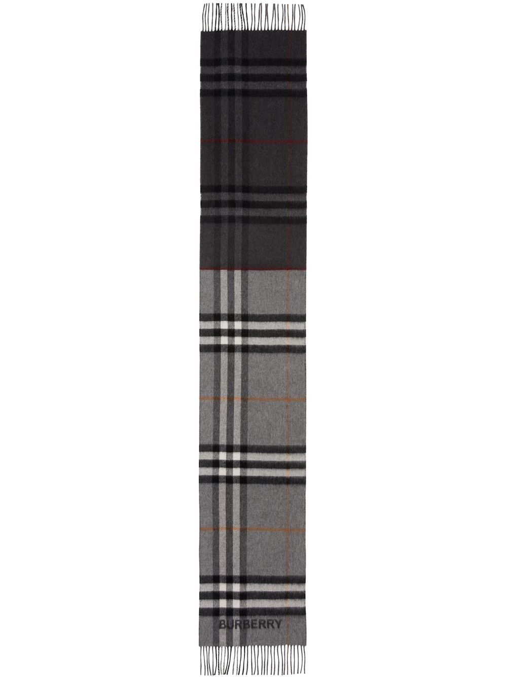 Burberry 格纹围巾 - 灰色