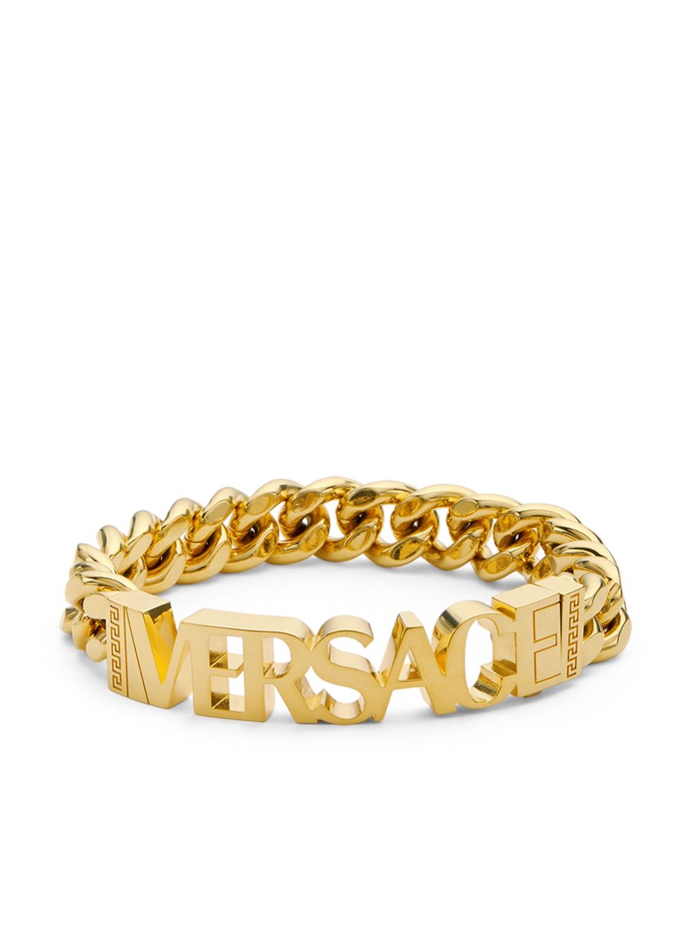 Versace logo字母抛光效果手链 - 金色