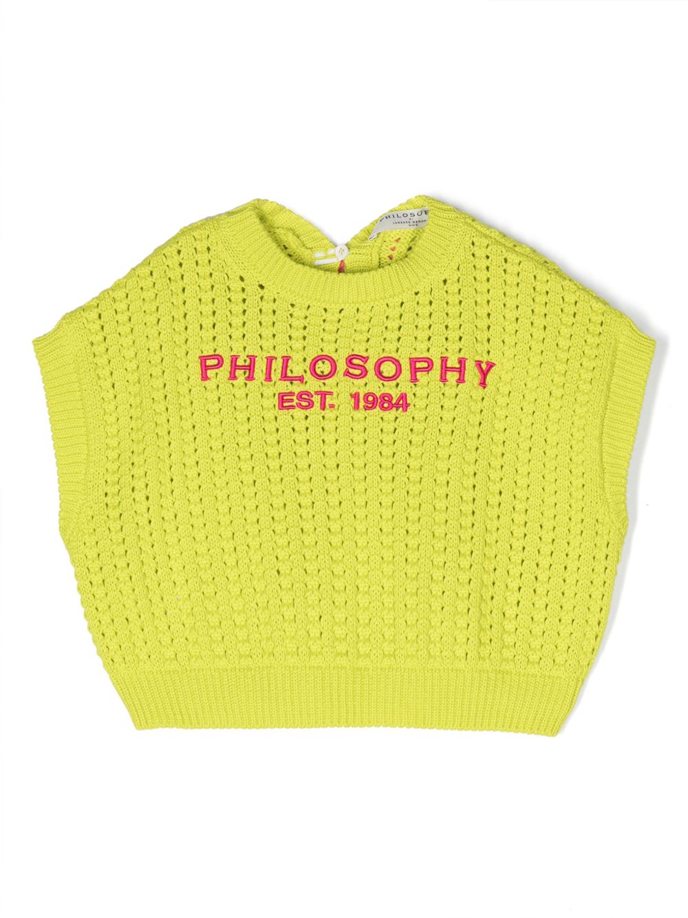 Philosophy Di Lorenzo Serafini Kids logo刺绣棉毛衣 - 绿色
