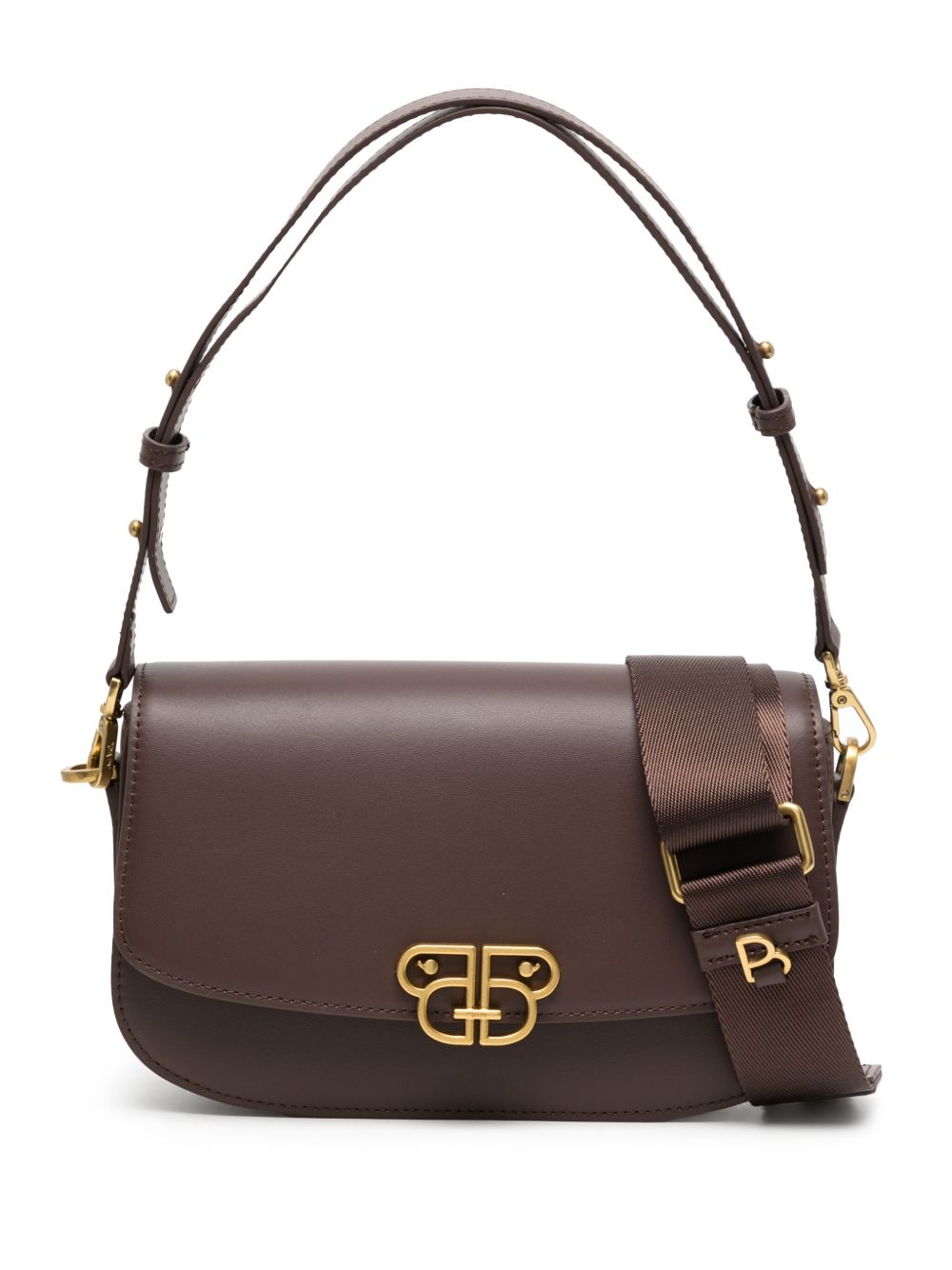 BAPY BY *A BATHING APE® logo标牌皮质单肩包 - 褐色