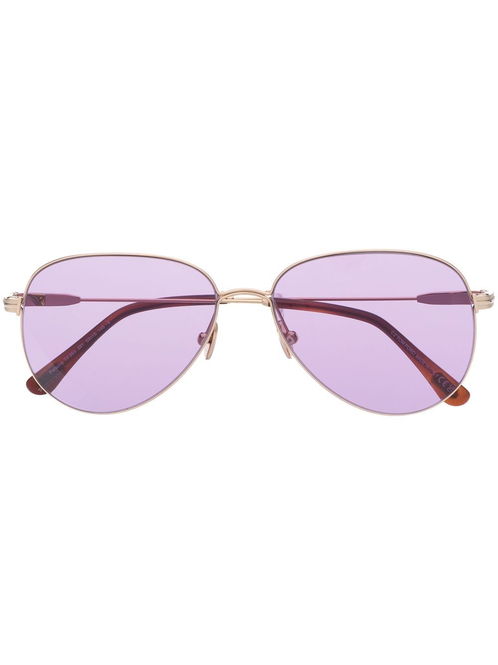 TOM FORD Eyewear Porscha 圆框太阳眼镜 - 金色