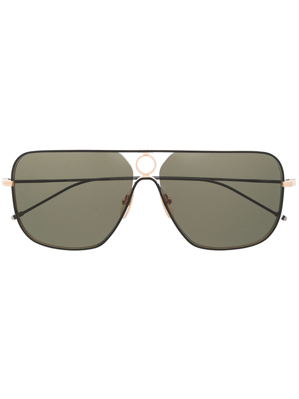 Thom Browne Eyewear 飞行员镜框太阳眼镜 - 黑色