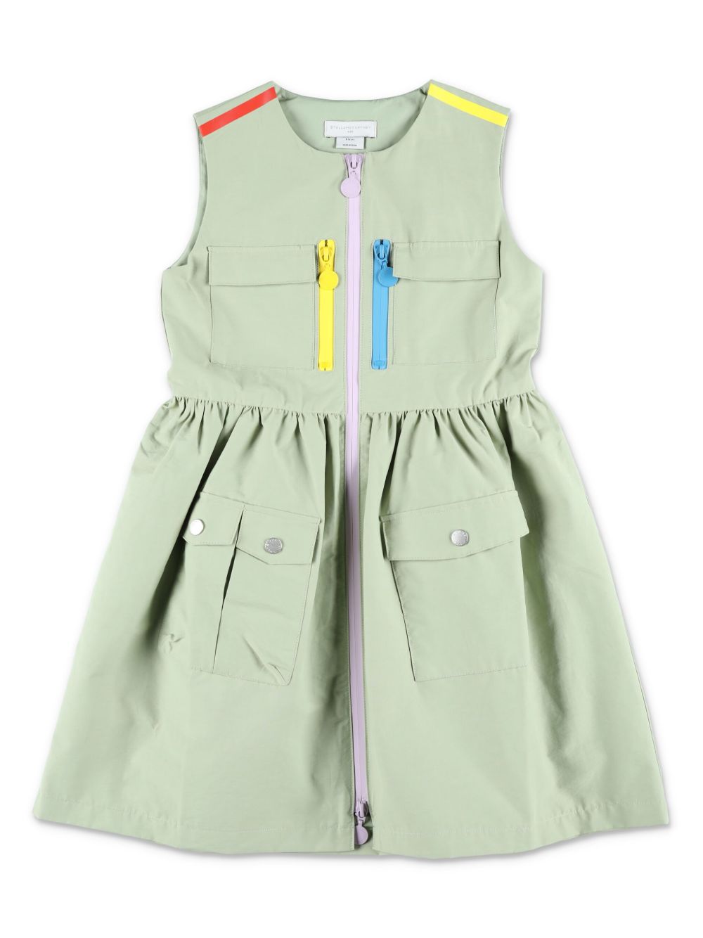 Stella McCartney Kids 多口袋无袖连衣裙 - 绿色