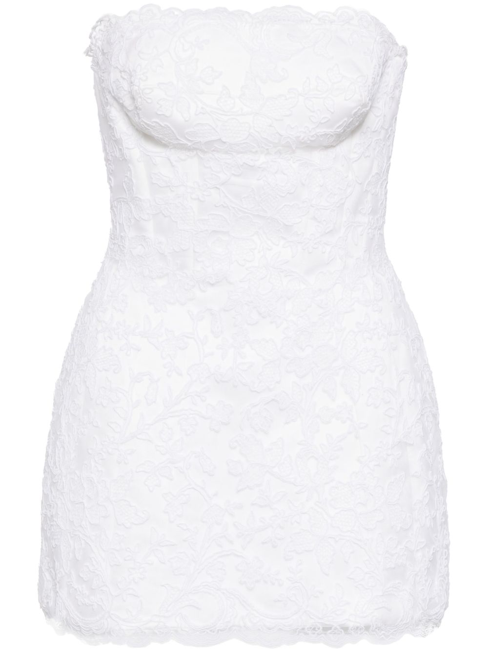Ermanno Scervino 露肩蕾丝迷你连衣裙 - 白色
