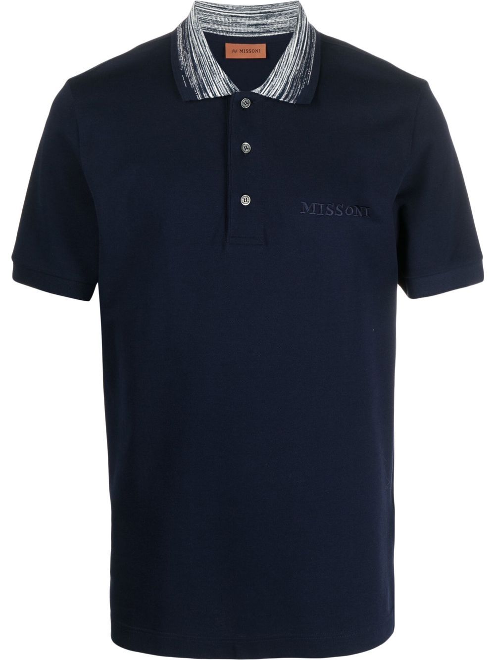 Missoni Z字形图案领polo衫 - 蓝色
