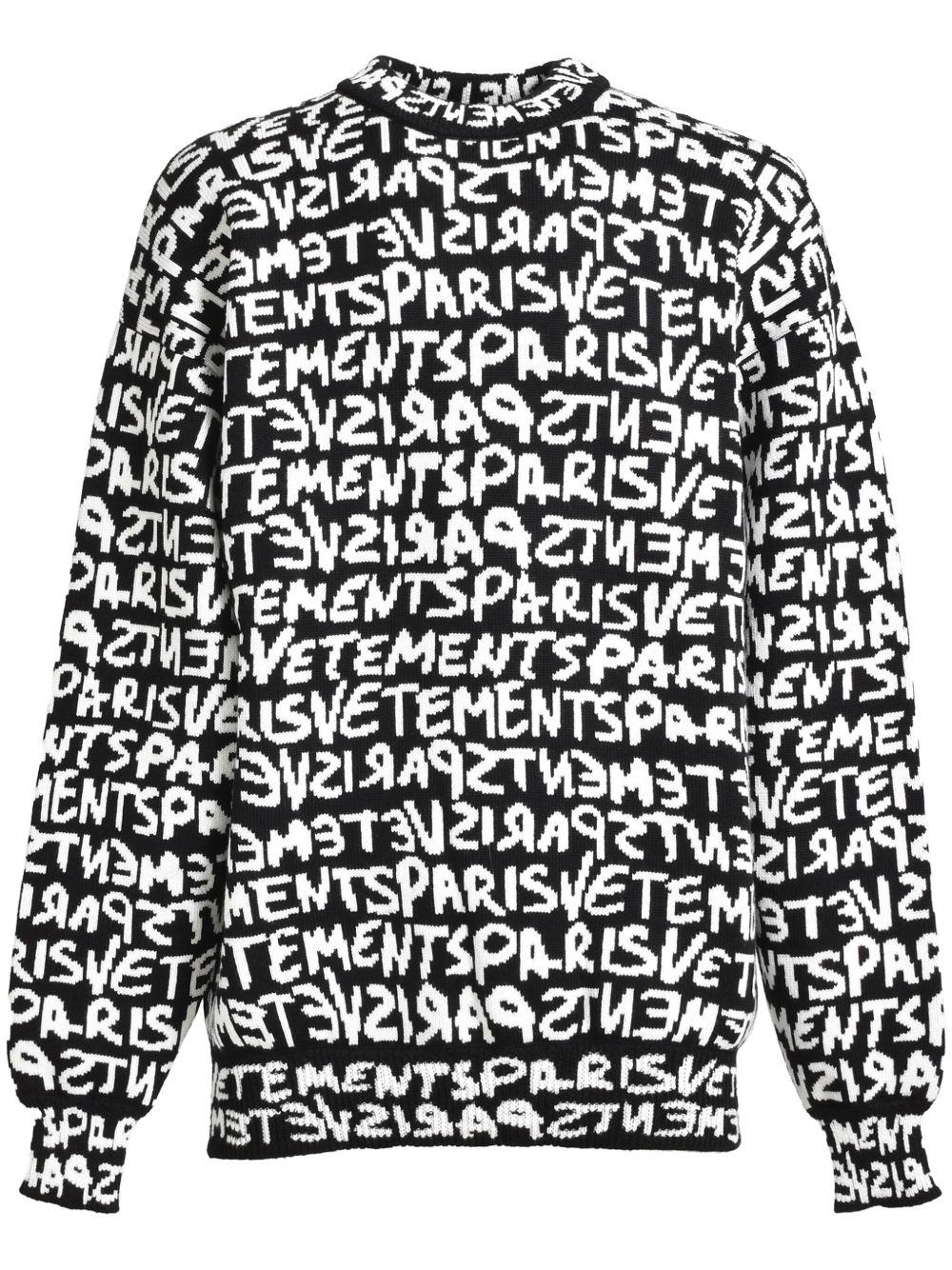 VETEMENTS logo嵌花毛衣 - 黑色