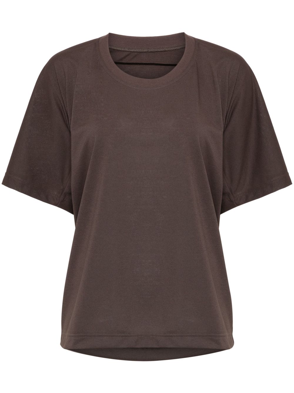 Pleats Please Issey Miyake 垂坠细节T恤 - 褐色