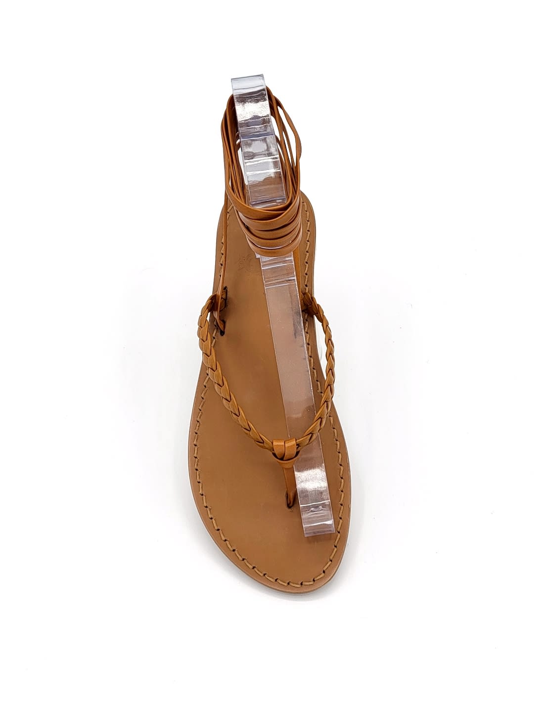 Dea Sandals Brown Woven Leather Gladiator Sandals