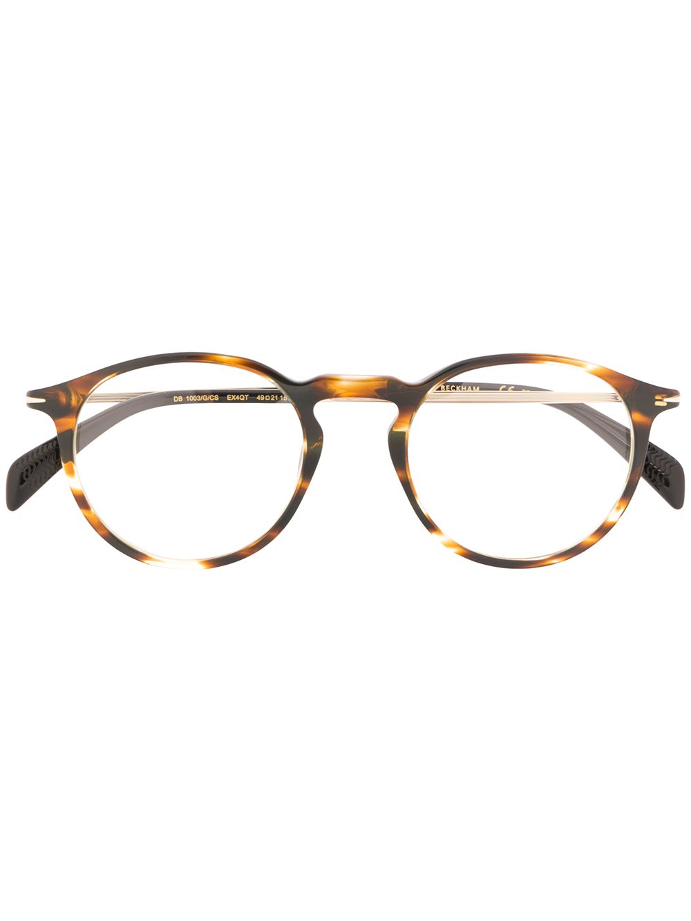 Eyewear by David Beckham 玳瑁纹圆框眼镜 - 褐色
