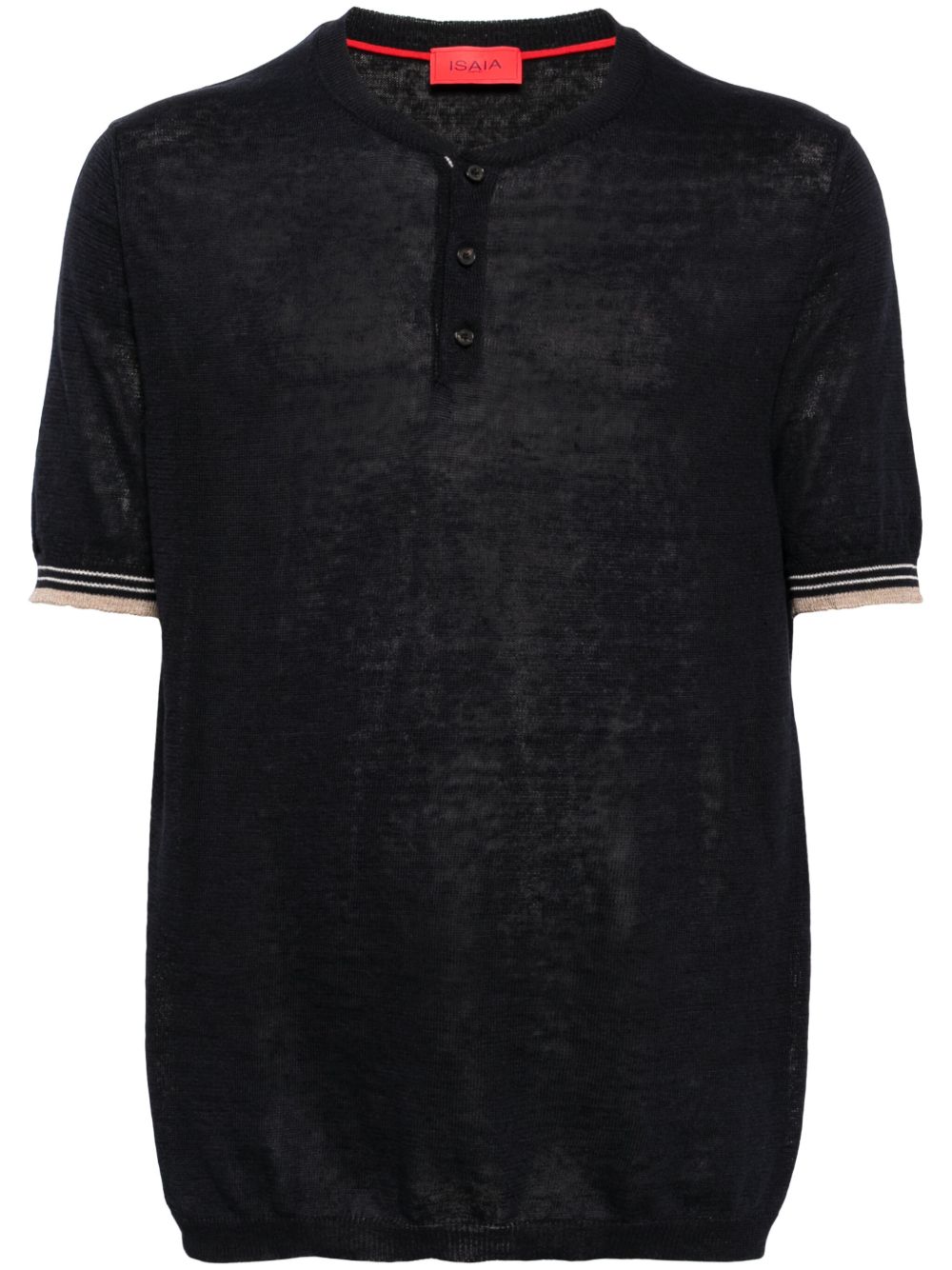 Isaia Serafino V领polo衫 - 蓝色