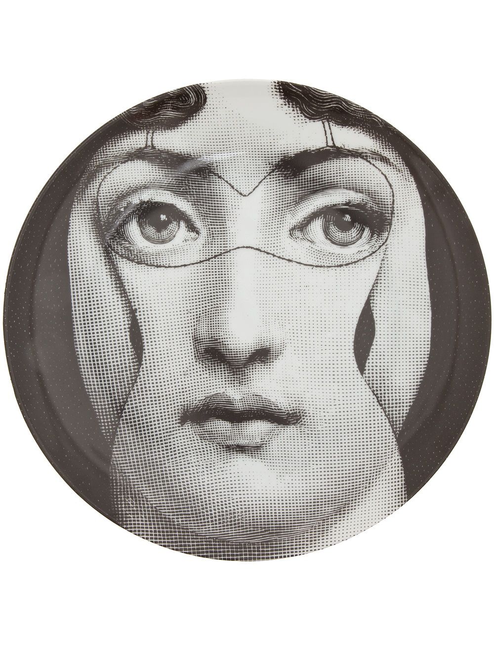 Fornasetti 插画印花瓷盘 - 灰色