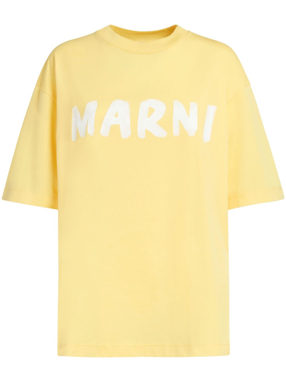 Marni logo印花棉T恤 - 黄色