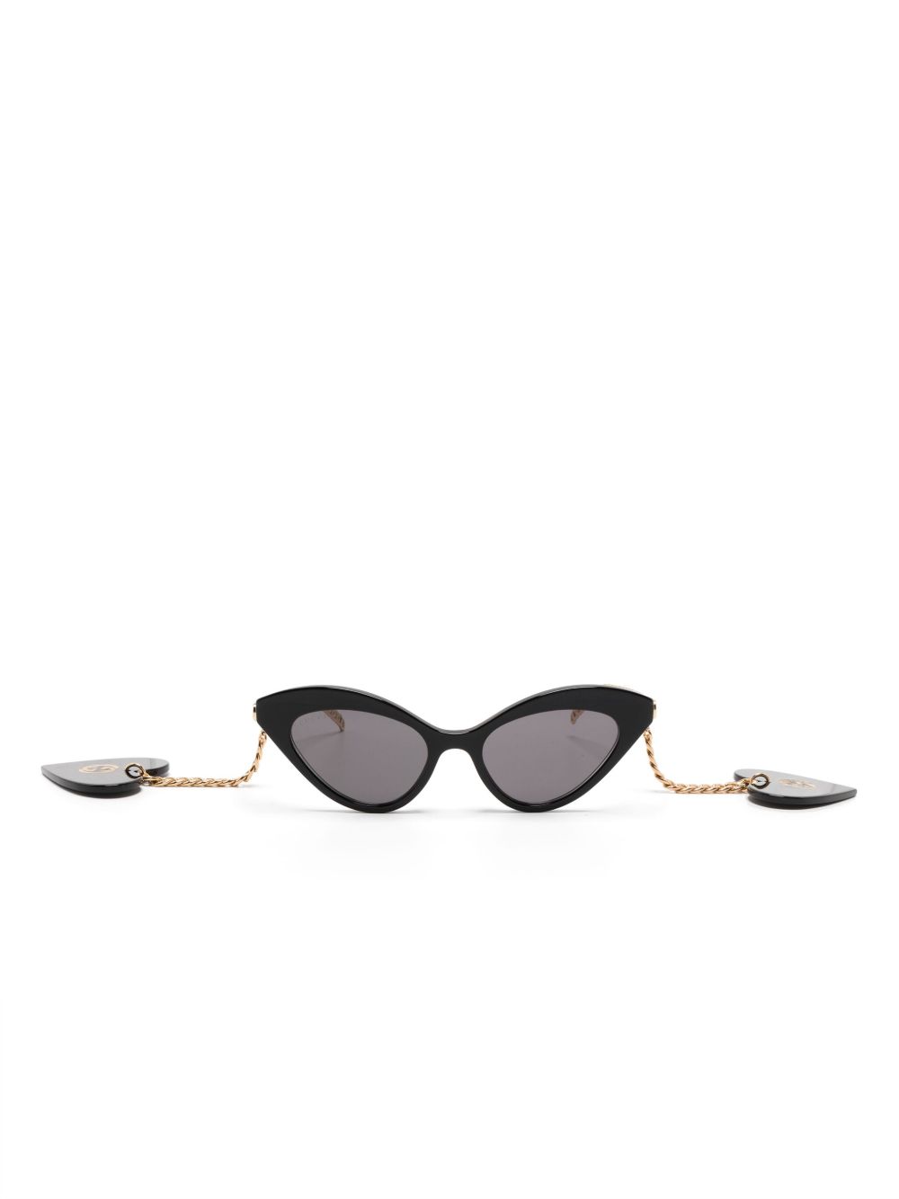 Gucci Eyewear 有色镜片猫眼框太阳眼镜 - 黑色