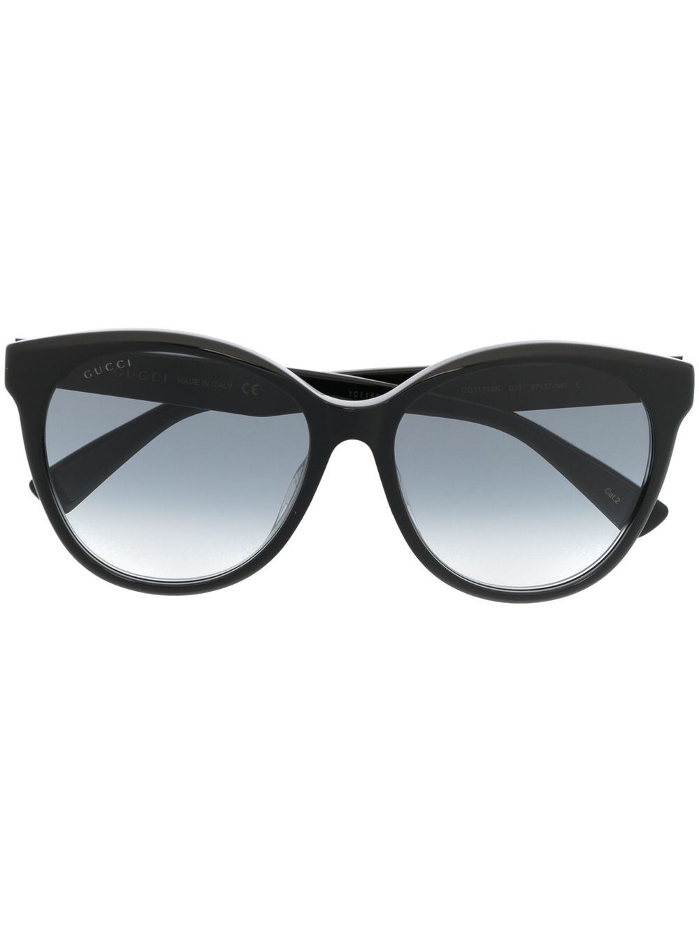 Gucci Eyewear 圆框太阳眼镜 - 黑色
