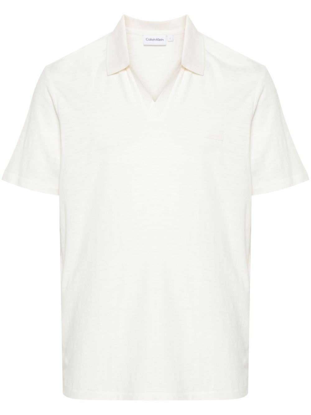 Calvin Klein logo细节polo衫 - 白色