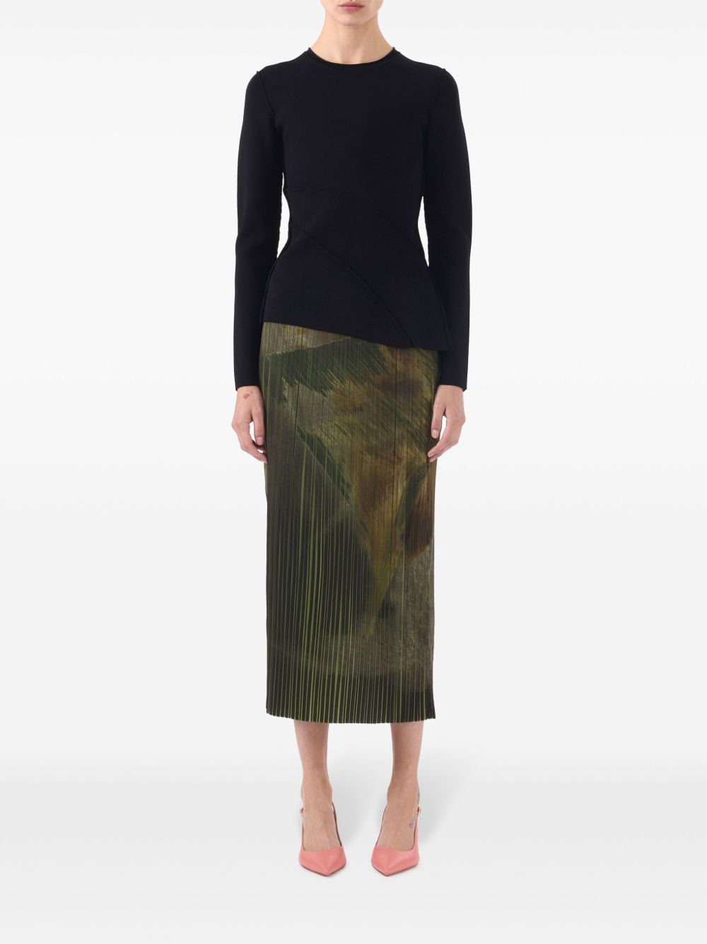 Jason Wu Collection 不对称毛衣 - 黑色