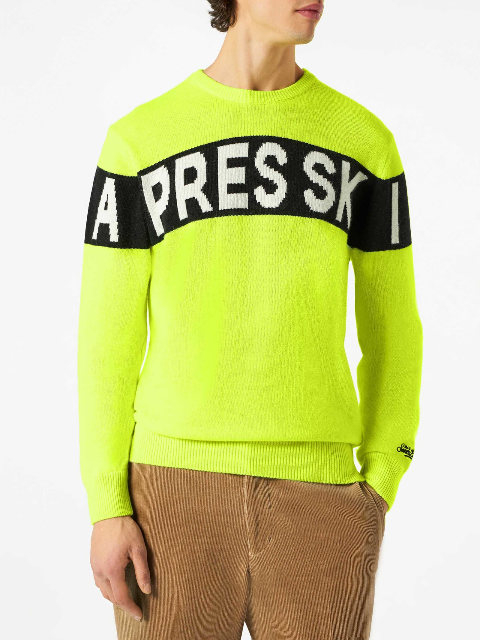 MC2 Saint Barth Man Sweater With Apres Ski Lettering