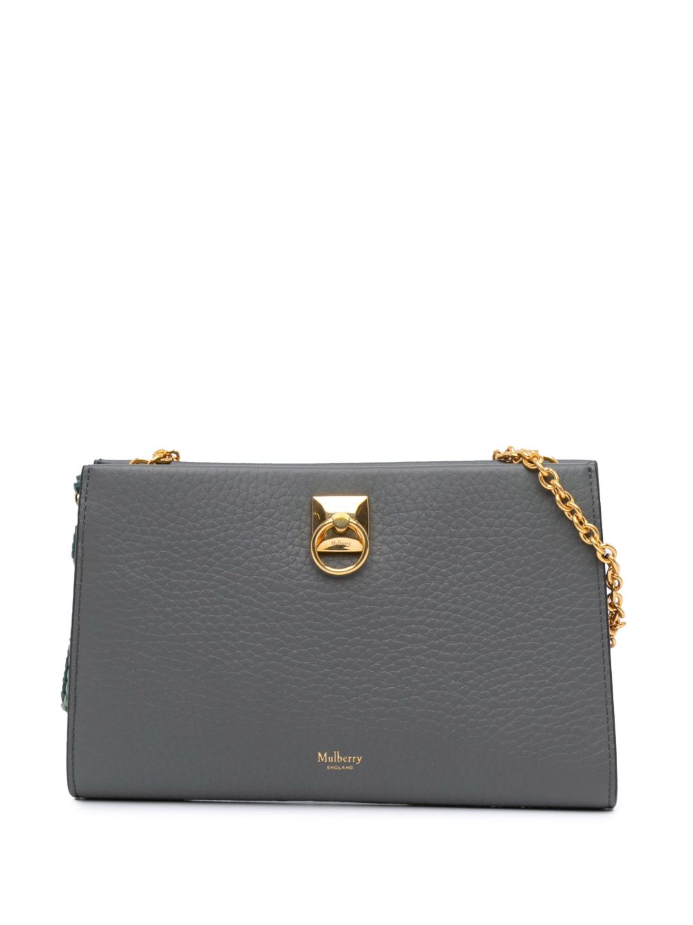 Mulberry Pre-Owned Iris 小牛皮搭链斜挎钱包（2015-2024年典藏款） - 灰色