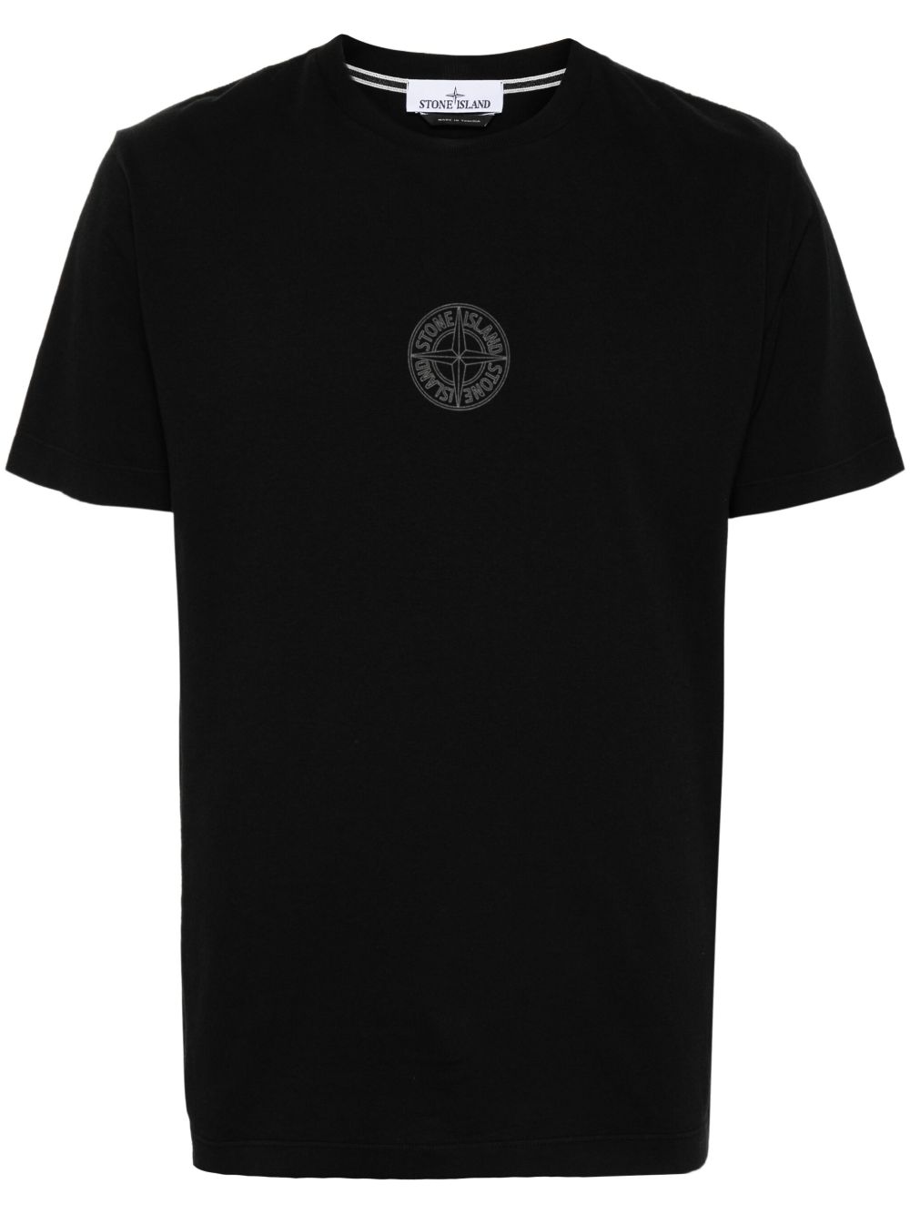 Stone Island 罗盘印花棉T恤 - 黑色